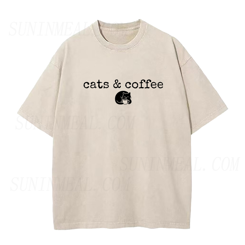 Cat and Coffee Unisex Tee