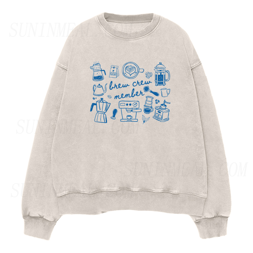 Brew Crew Member Coffee Tools Unisex Crewneck Sweatshirt