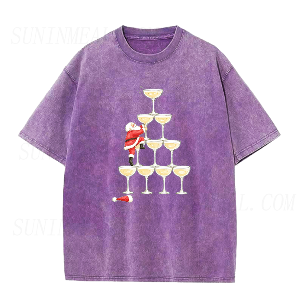 Santa Champagne Tower Unisex Tee