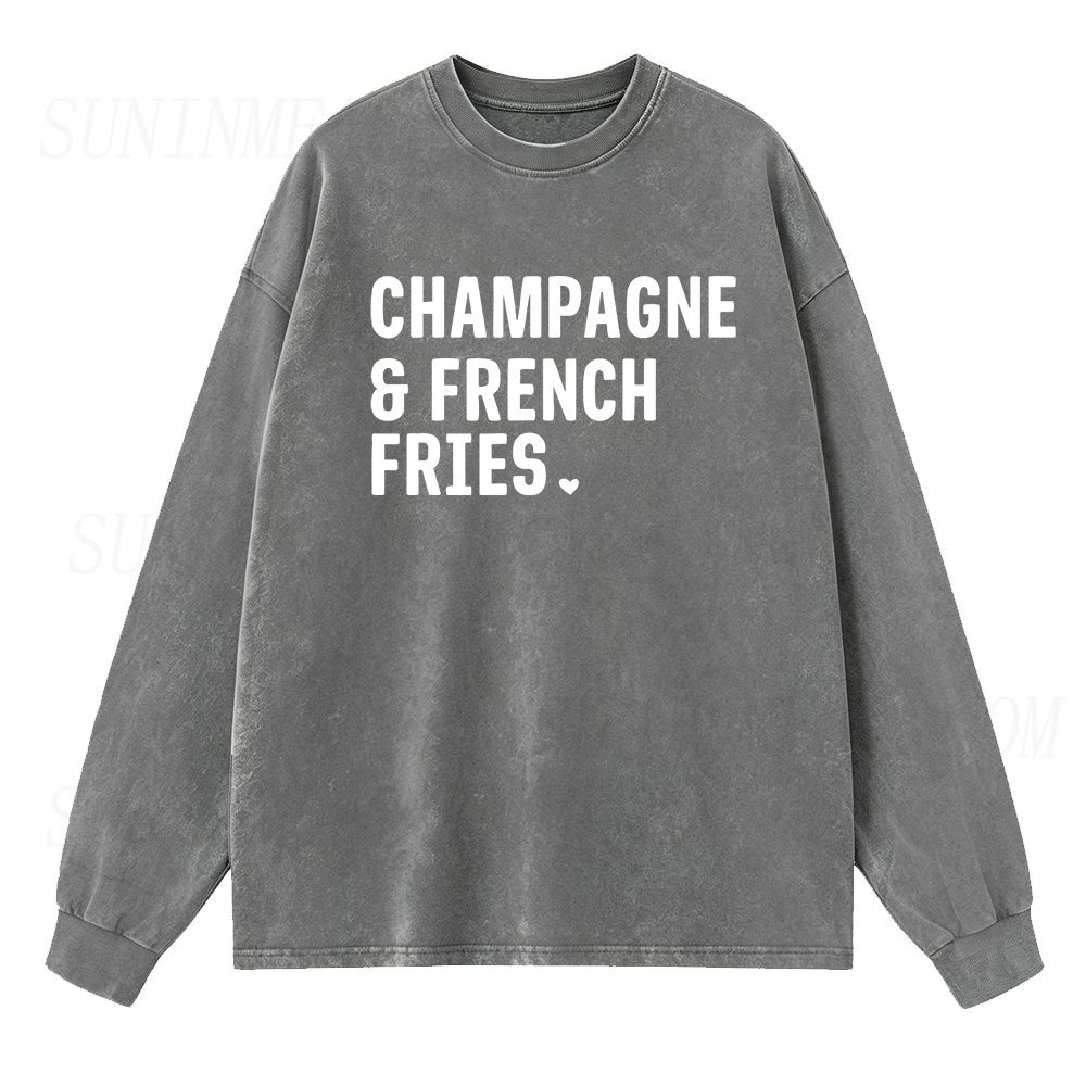 Champagne & French Fries Long Sleeve Unisex Tee