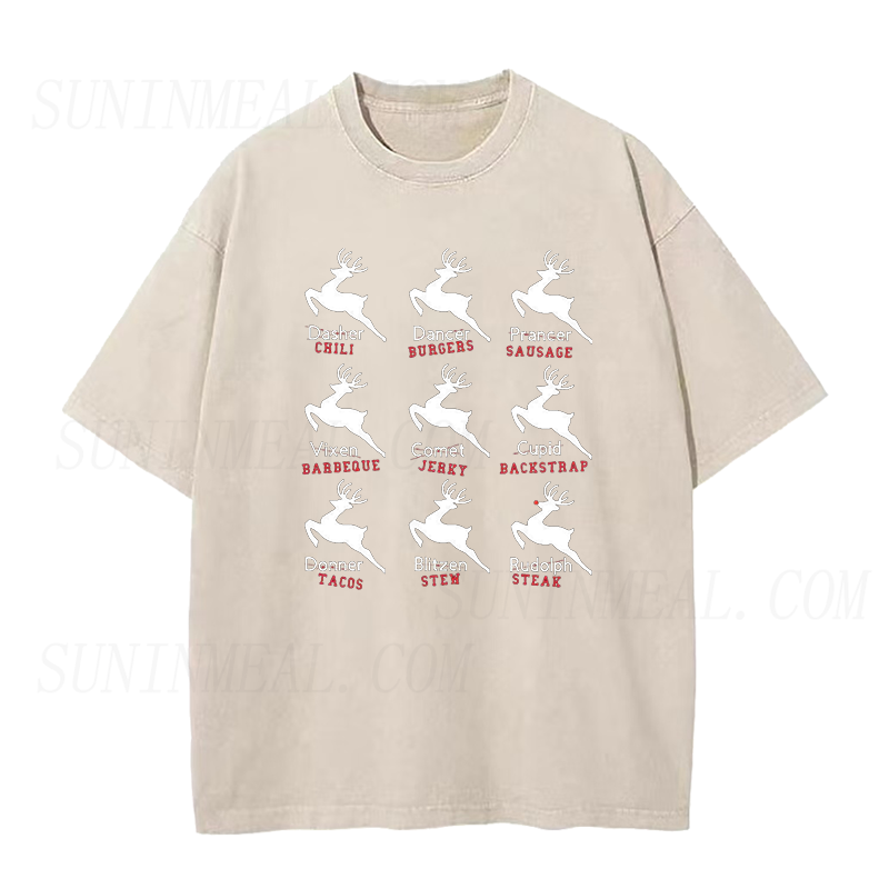 Santa's Reindeer Christmas Unisex Tee