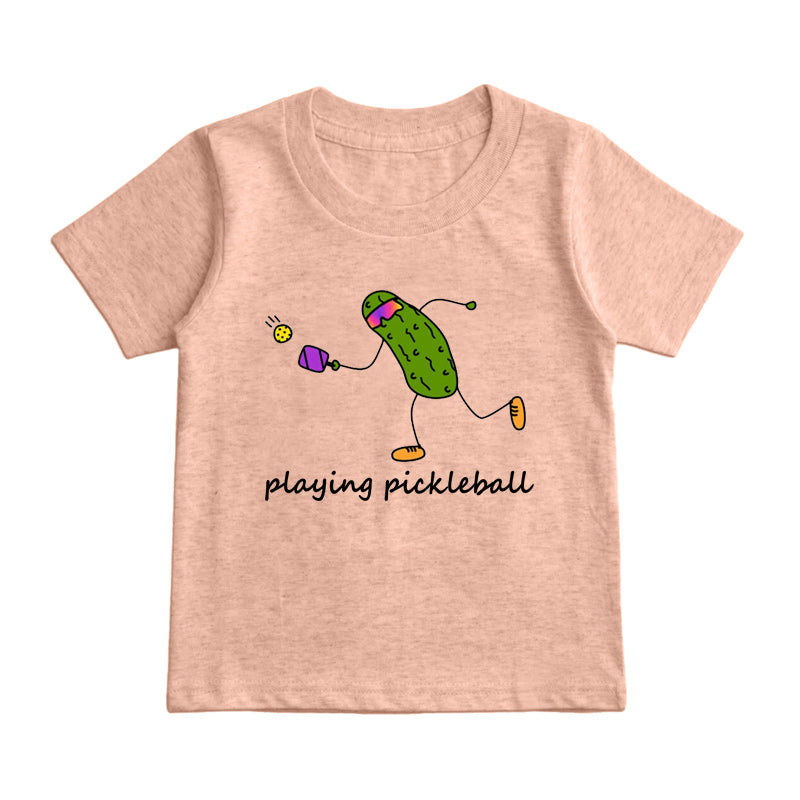 pickle playing pickleball Kids T-Shirt