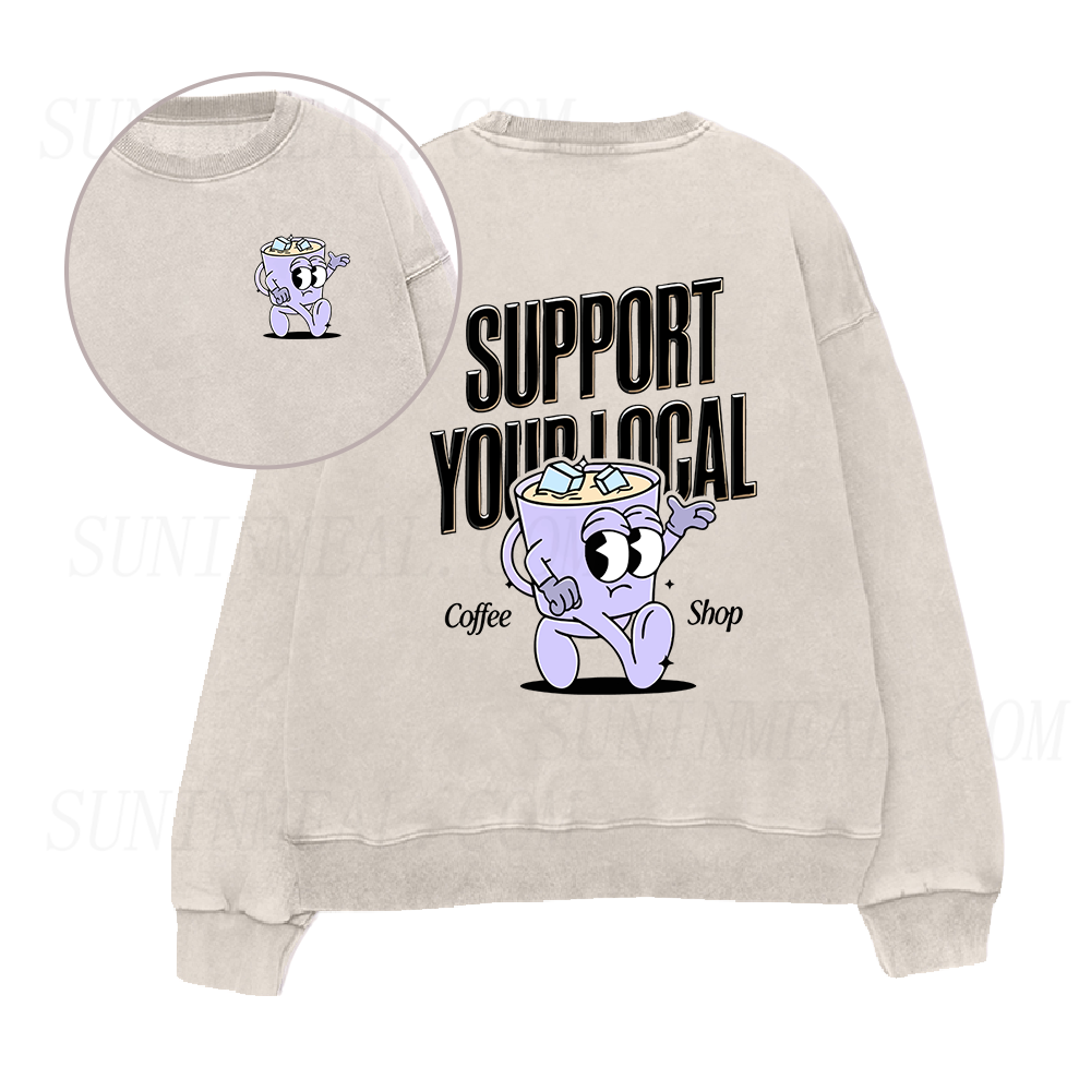 Support Your Local Coffee Shop Unisex Crewneck Sweatshirt