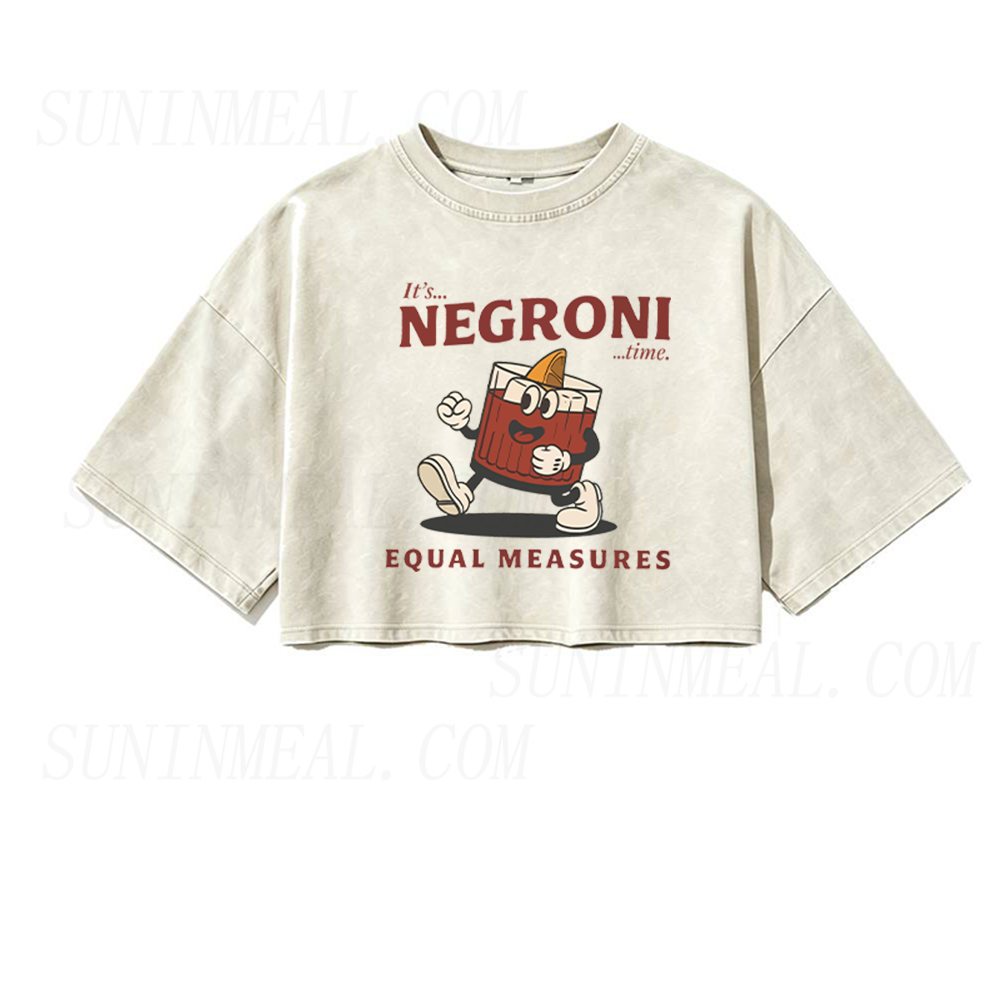 Negroni Cocktail Oversized Crop Tee