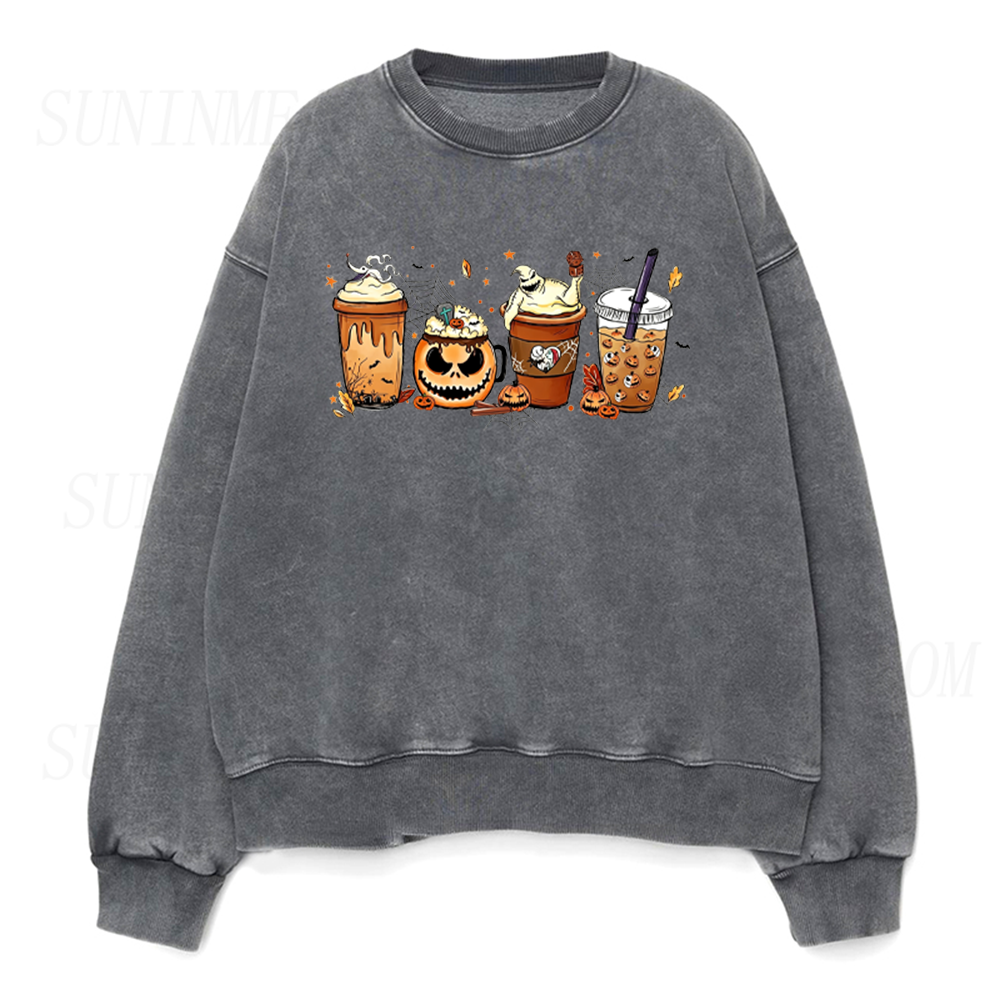 Cute Spooky Coffee Unisex Crewneck Sweatshirt