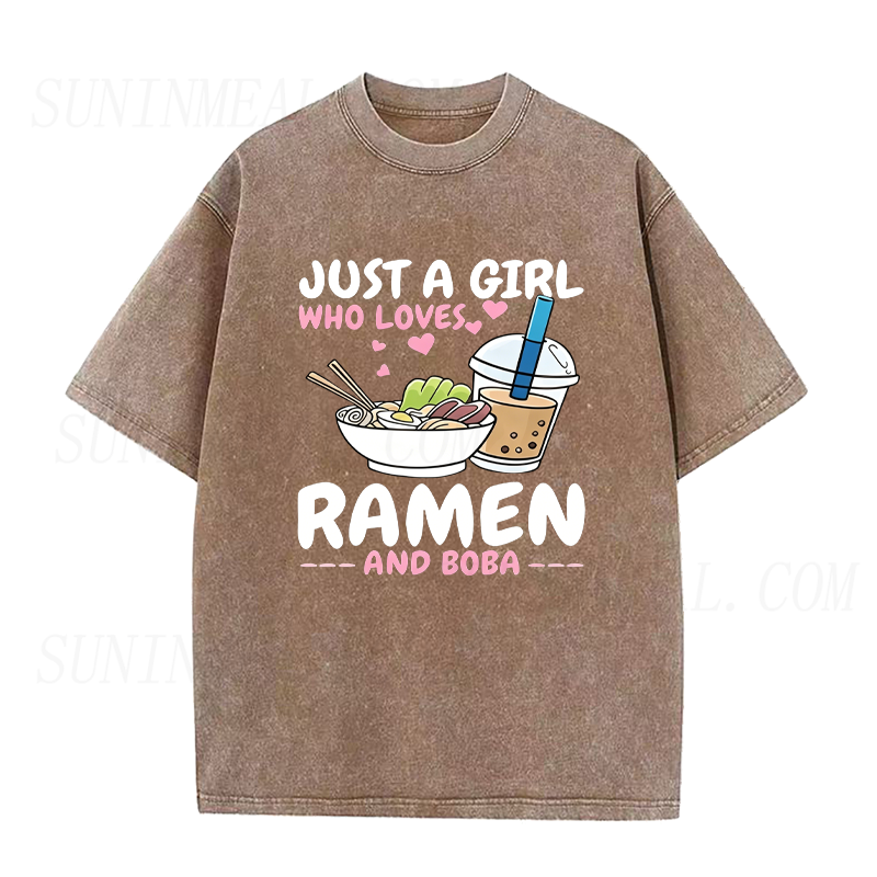 Just A Girl Who Loves Ramen And Boba Unisex Tee