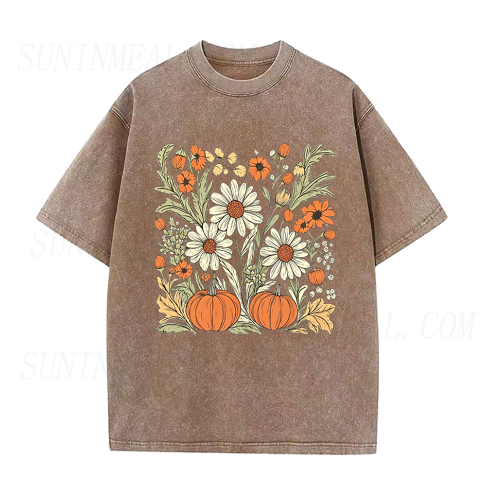 Fall Floral Pumpkin Unisex Tee