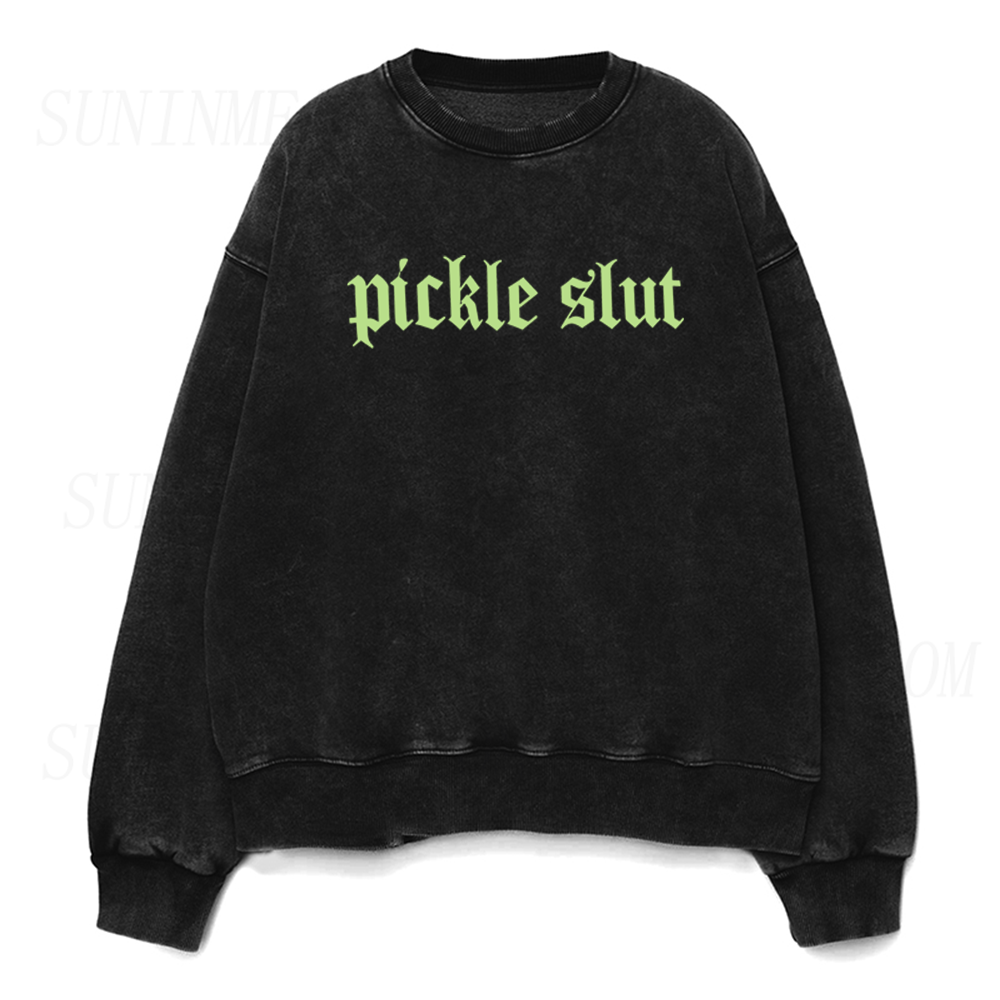 Retro Pickle Slut Unisex Crewneck Sweatshirt