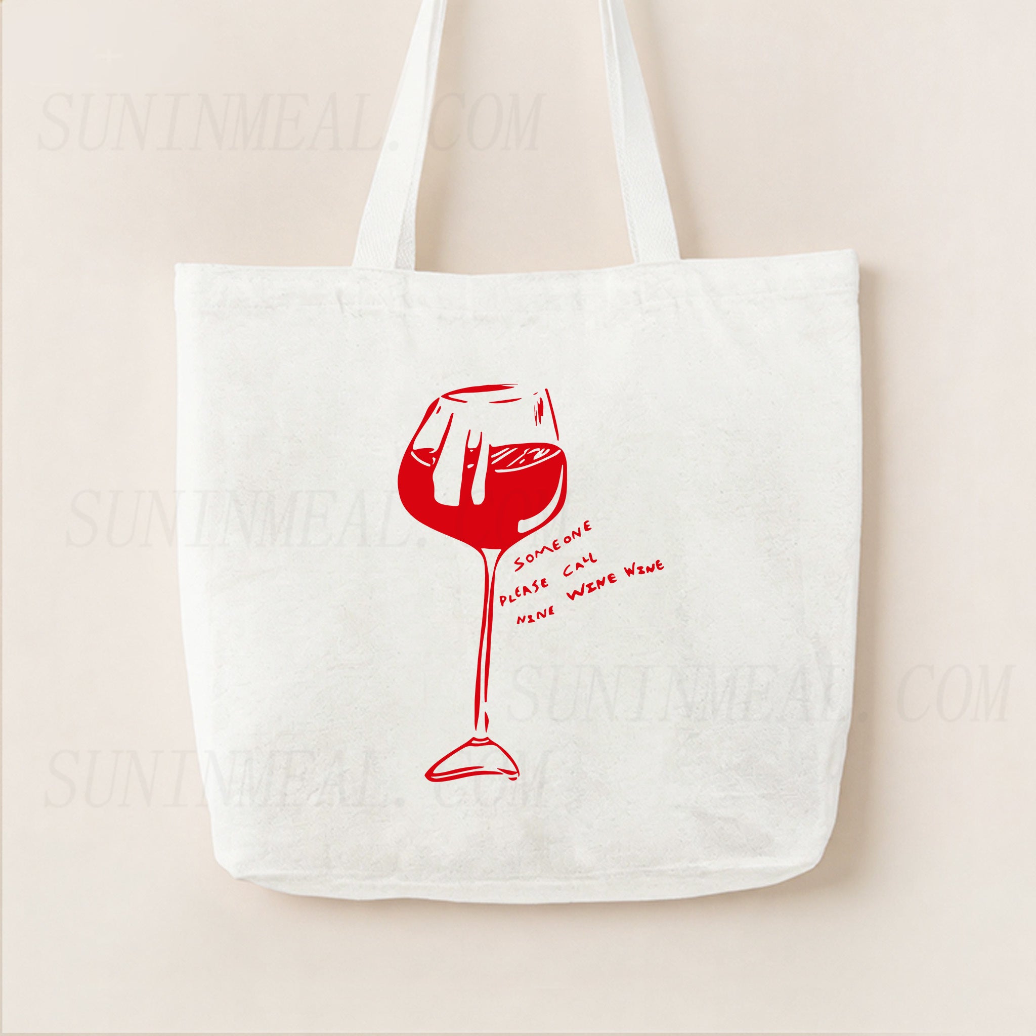 Someone Please Call Nine Wine Wine Canvas Tote Bag