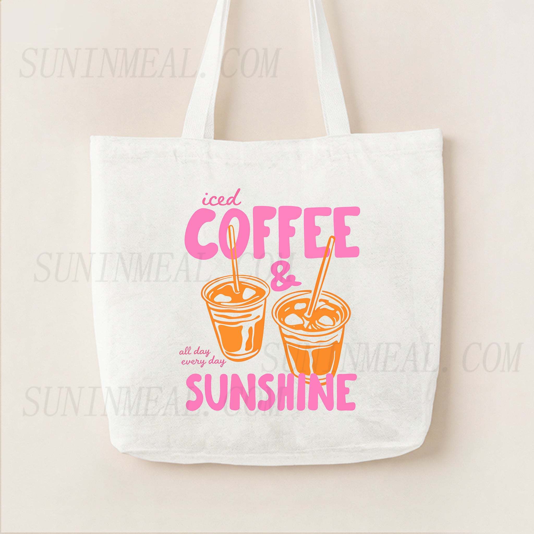Iced Coffee & Sunshine Canvas Tote Bag