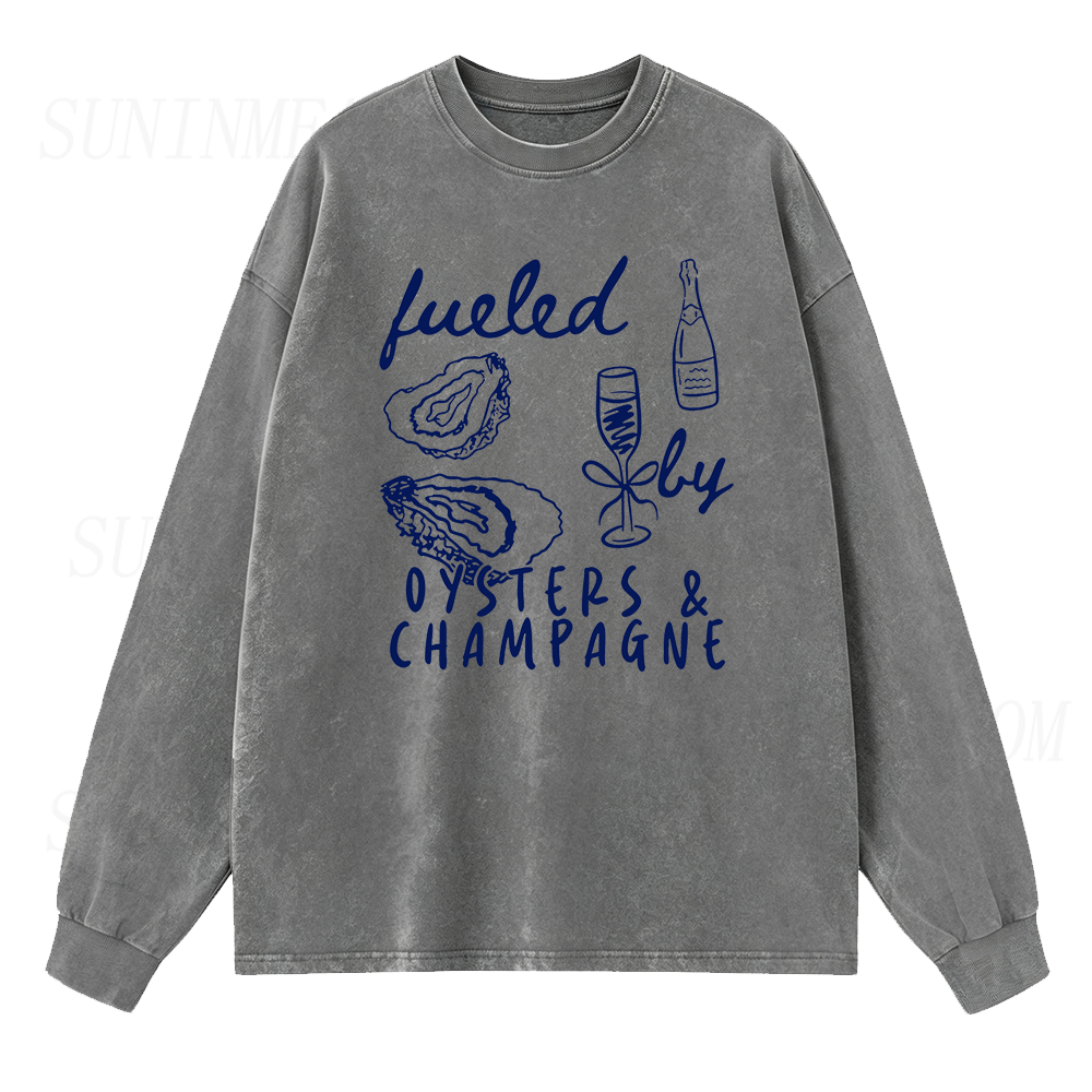 Fueled By Oysters & Champagne Long Sleeve Unisex Tee