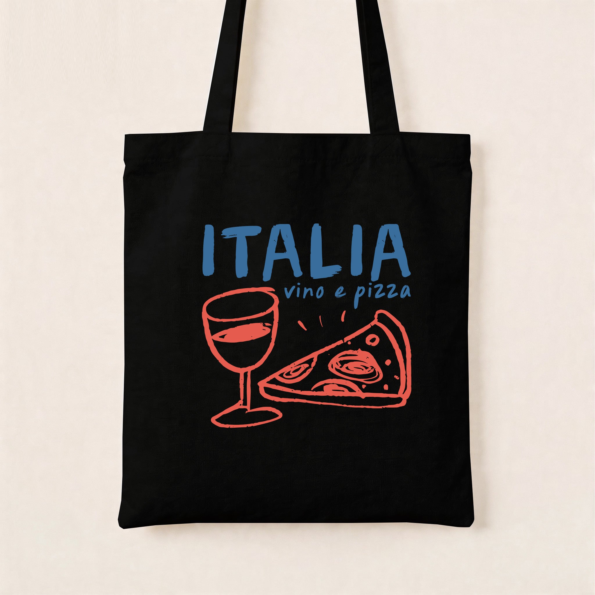 Italy Vino E Pizza Canvas Tote Bag