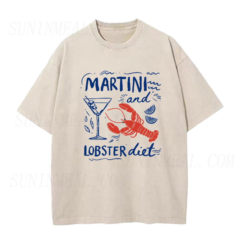 Retro Martini & Lobster Diet Unisex Tee