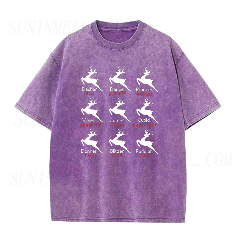 Santa's Reindeer Christmas Unisex Tee