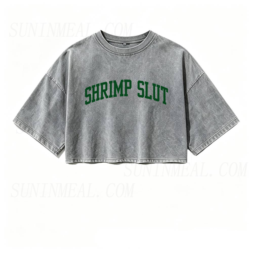 Shrimp Slut Oversized Crop Tee