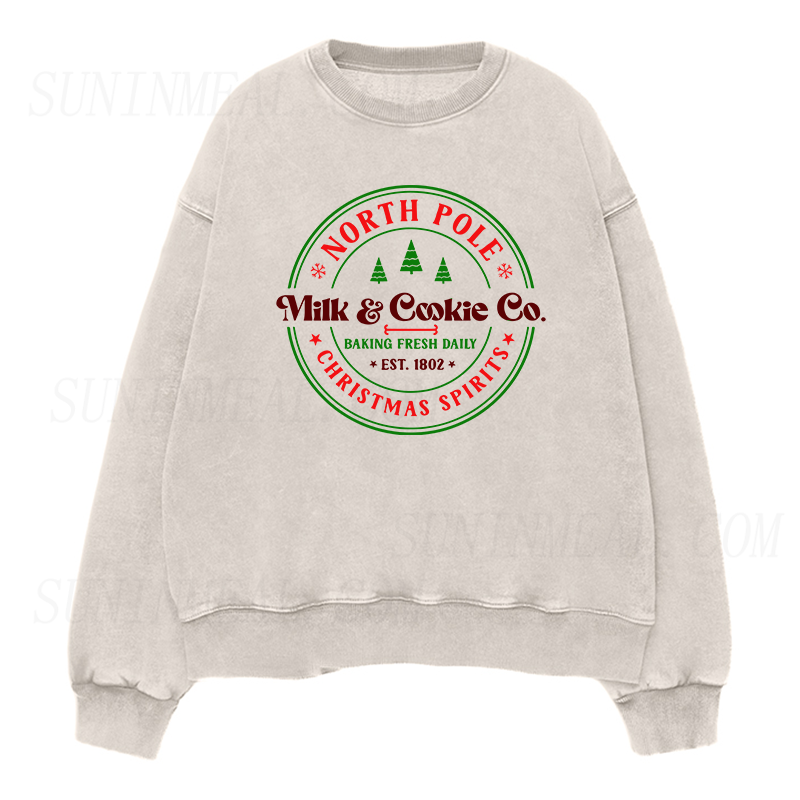 North Pole Milk and Cookie Co. Christmas Unisex Crewneck Sweatshirt