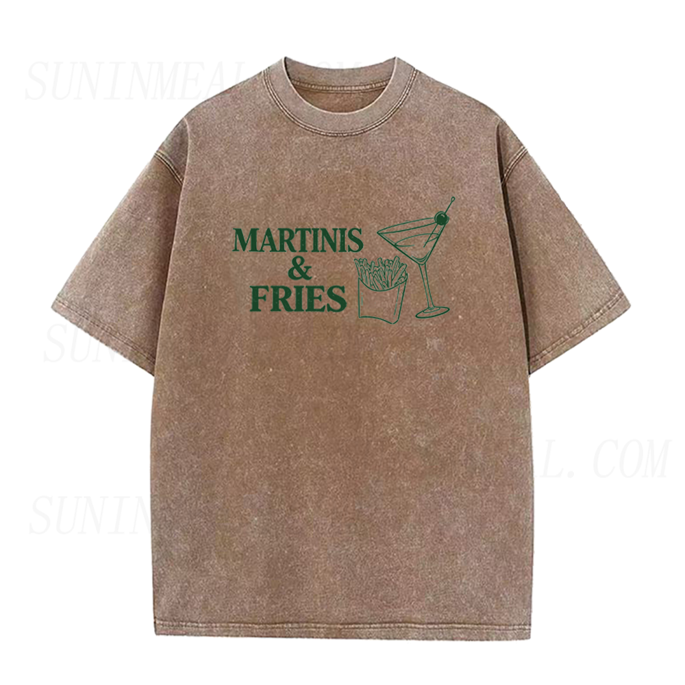 Funny Martinis and Fries Unisex Tee