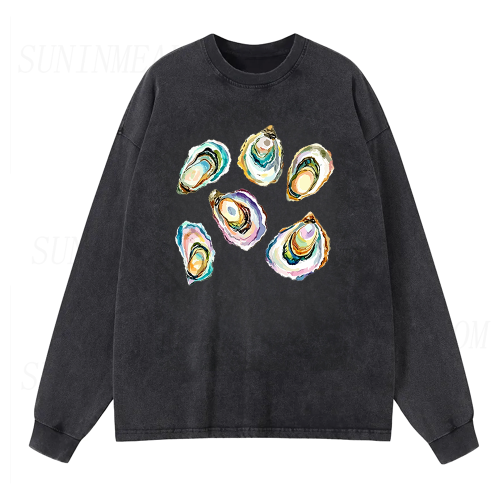 Watercolor Oyster Long Sleeve Unisex Tee