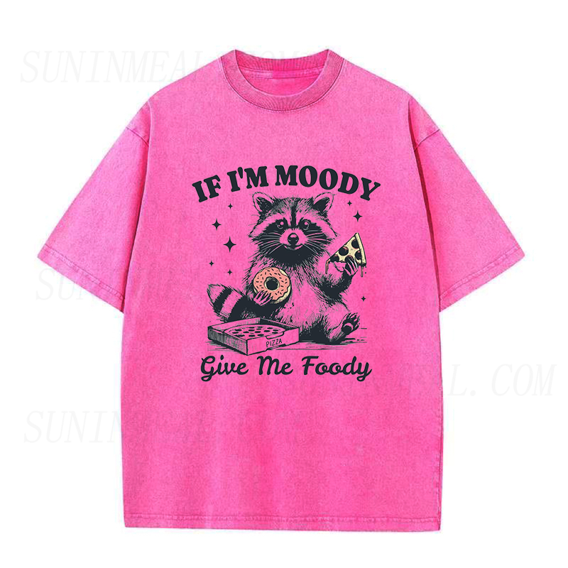 Retro Raccoon If I'm Moody Give Me Foody Unisex Tee