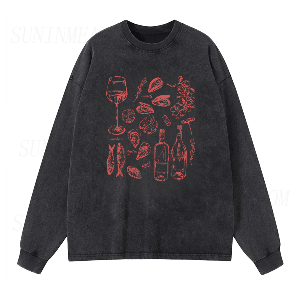Ocean Wine Grapes Long Sleeve Unisex Tee