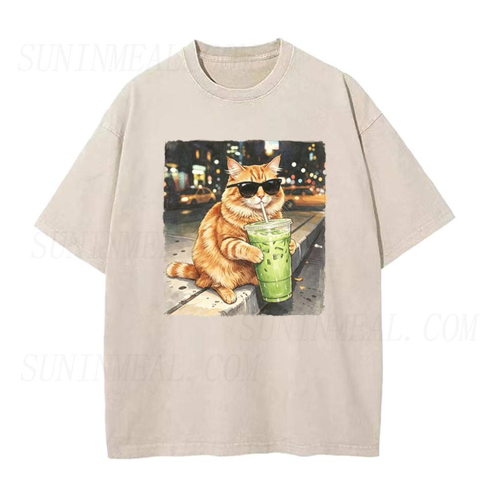 Cute Cat & Matcha Unisex Tee