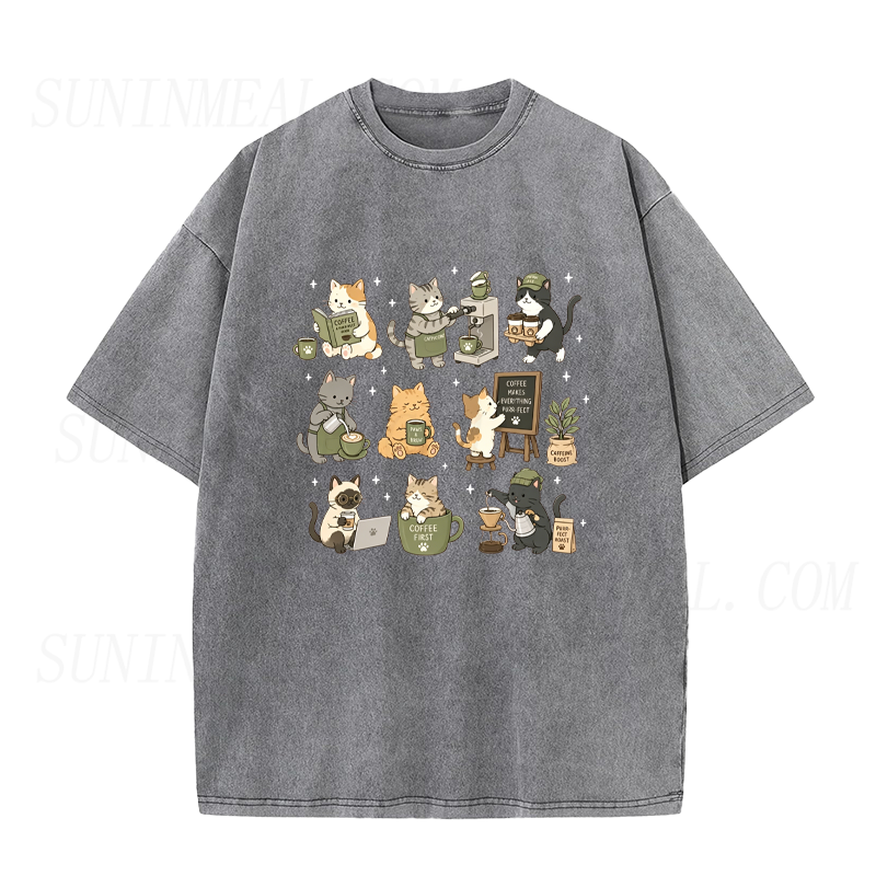 Cute Coffee Cats Unisex Tee