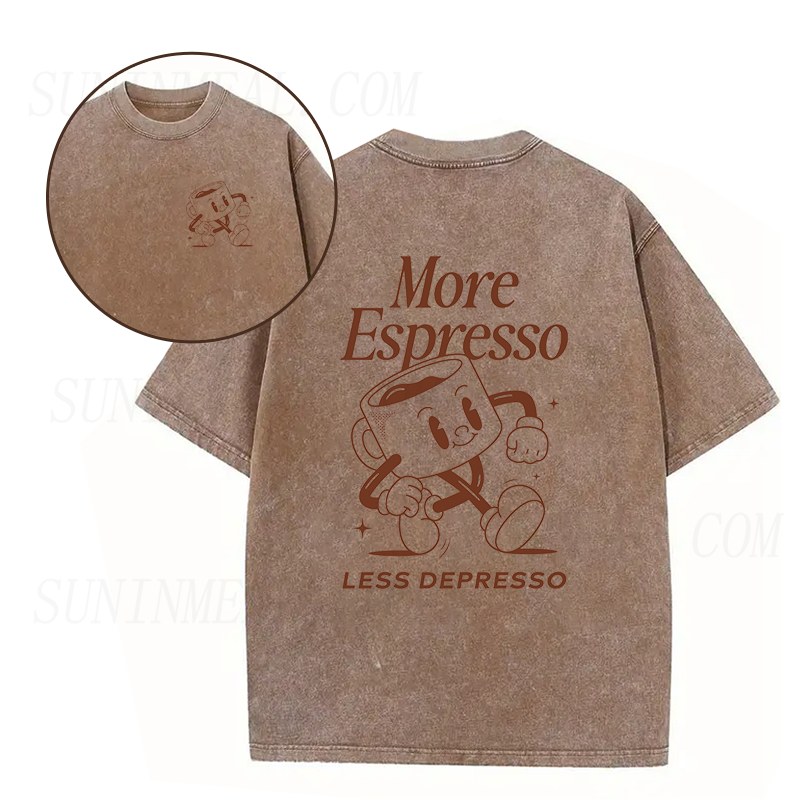 More Espresso Less Depresso Cute Coffee Unisex Tee