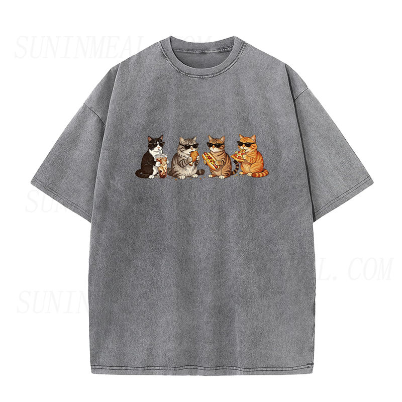Cat Eating Food Unisex Tee