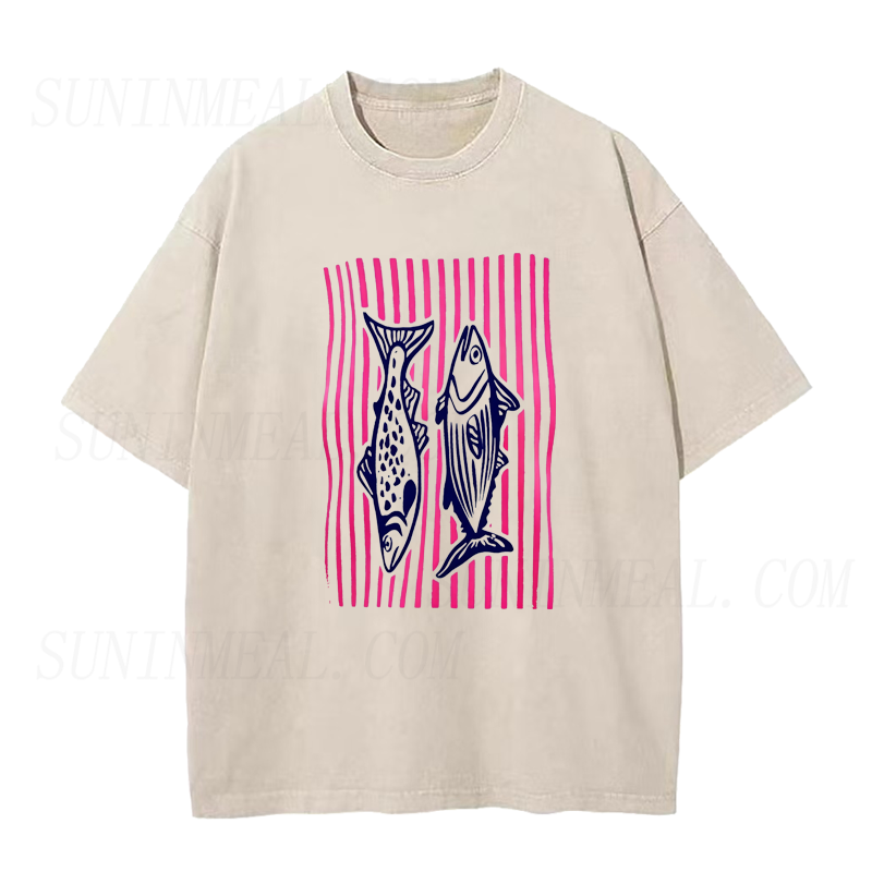 Vintage Fish Prin Unisex Tee