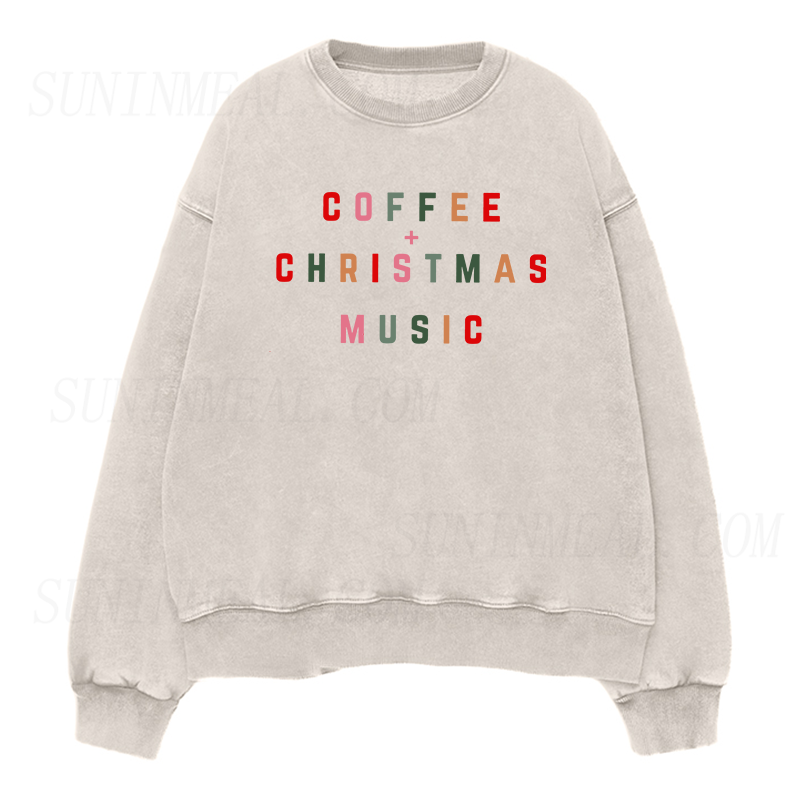 Coffee Christmas Music Unisex Crewneck Sweatshirt