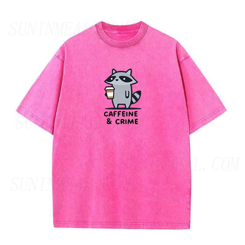 Caffeine and Crime Raccoon Tee