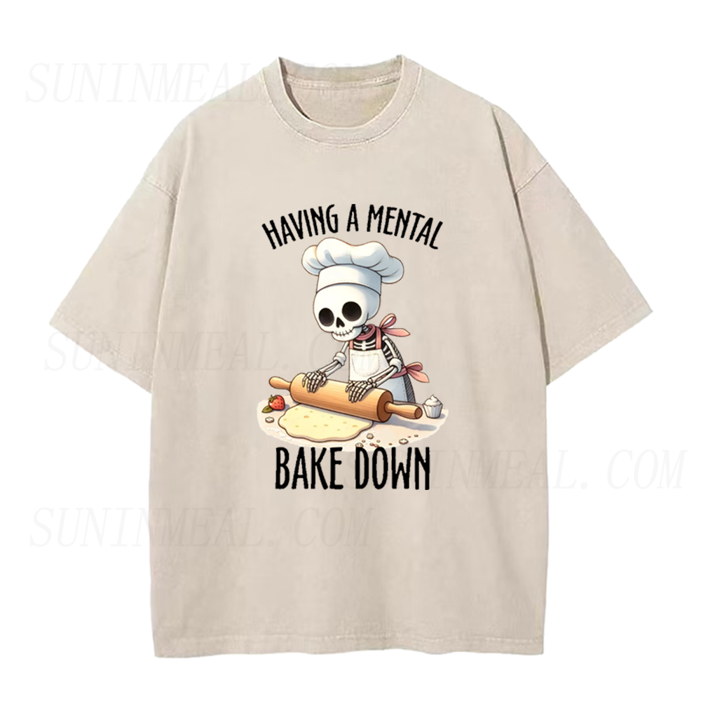 I'm Having a Mental Bake Down Skeleton Baking Unisex Tee