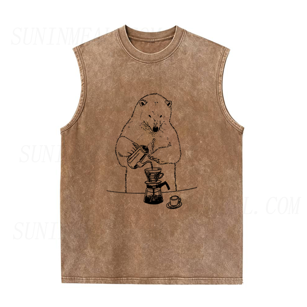 Polar Bear Is Brewing Coffee Unisex Tank Top