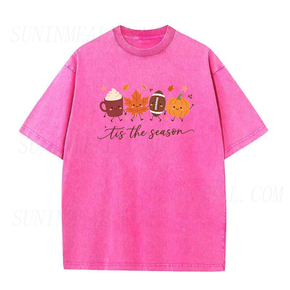 'Tis The Season Cartoon Pumpkin Coffee Unisex Tee