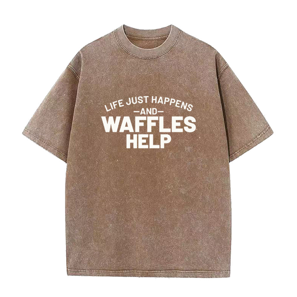 life just happens and waffles help Unisex Tee