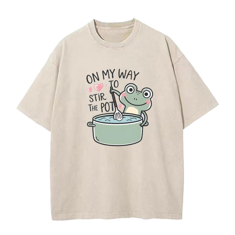 Funny Frog Stirring Pot Unisex Tee