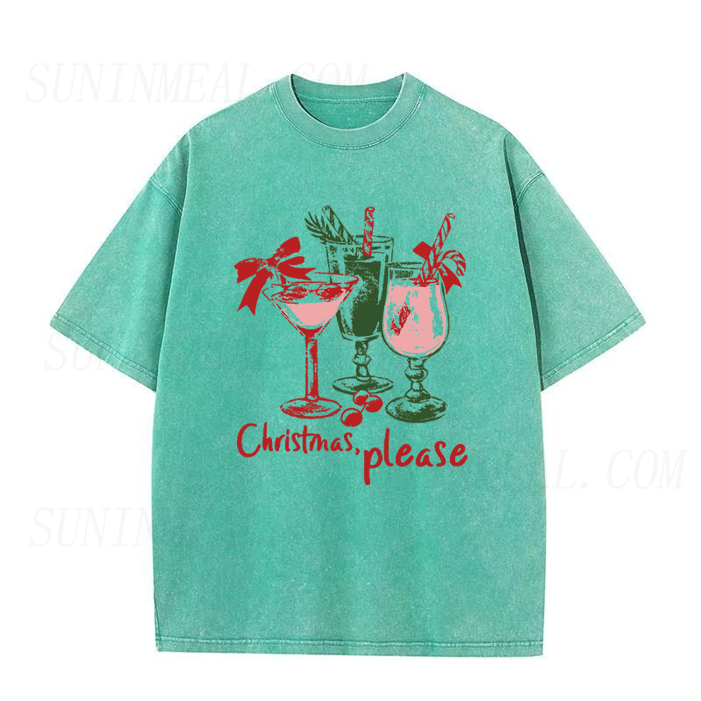 Christmas Please Cocktail Glasses Unisex Tee