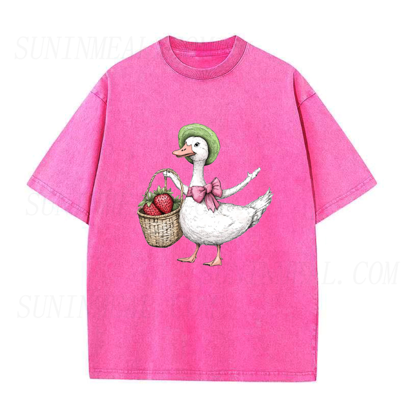 Fancy Goose with Strawberries Unisex Tee