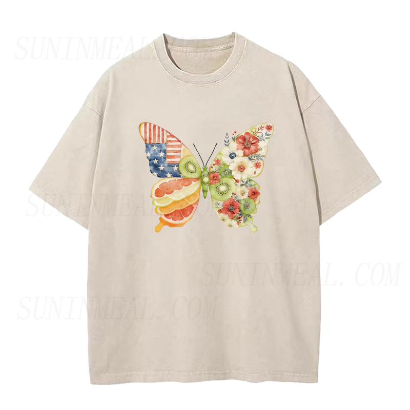 Fruit & Flower Patriot Butterfly Unisex Tee