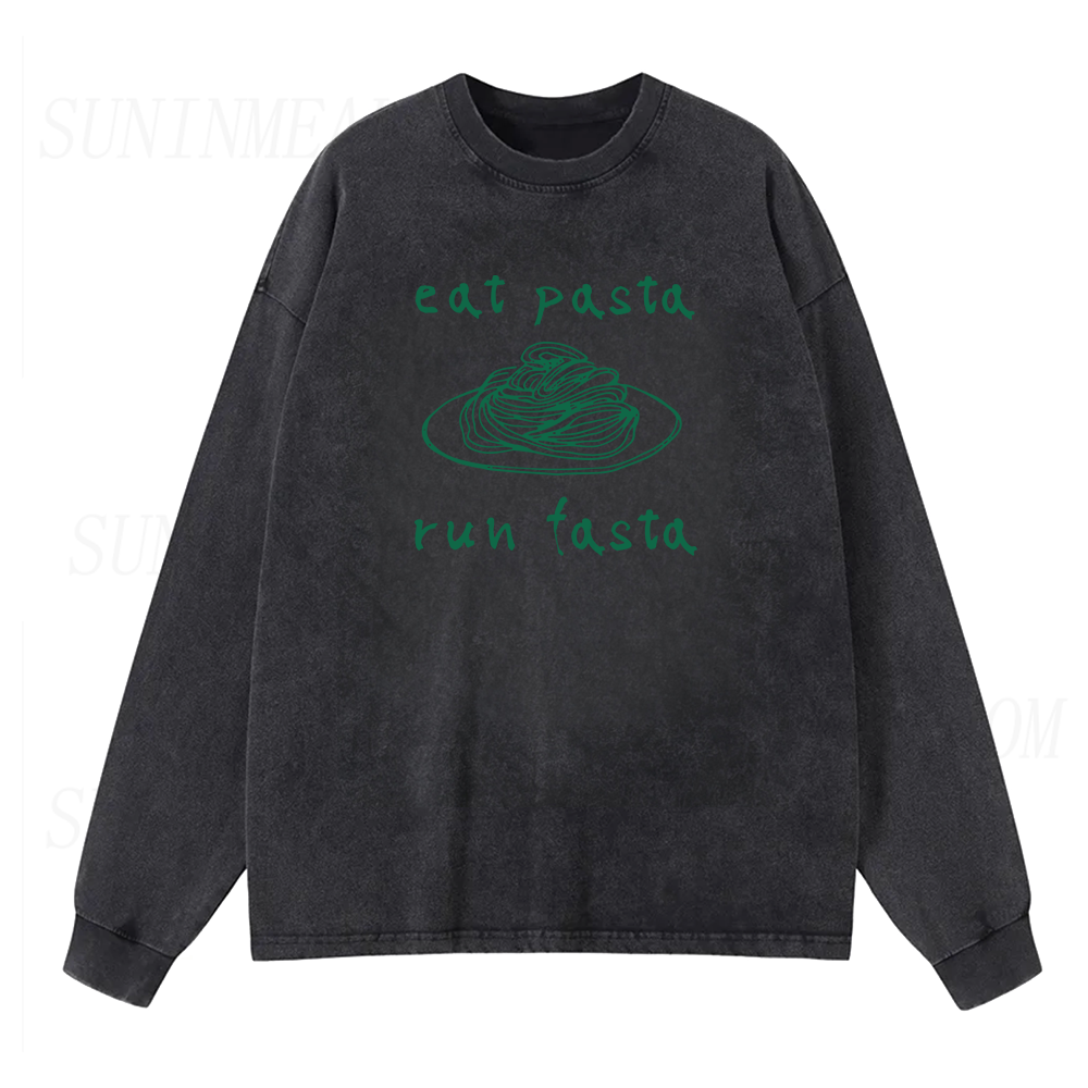 Eat Pasta Run Fasta Long Sleeve Unisex Tee