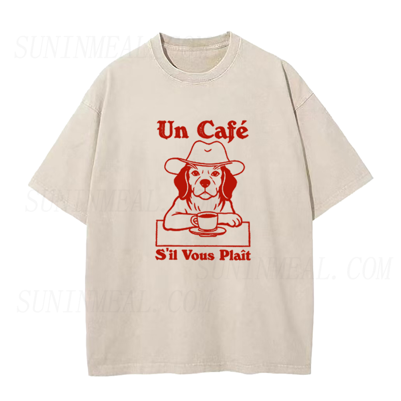Dog With Coffee Cup Unisex Tee