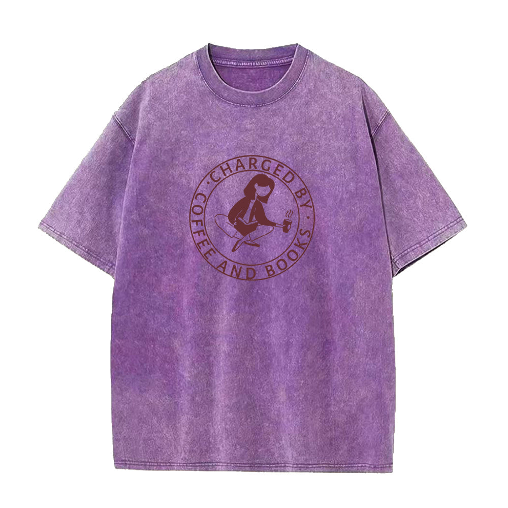 charged by coffe and books Unisex Tee