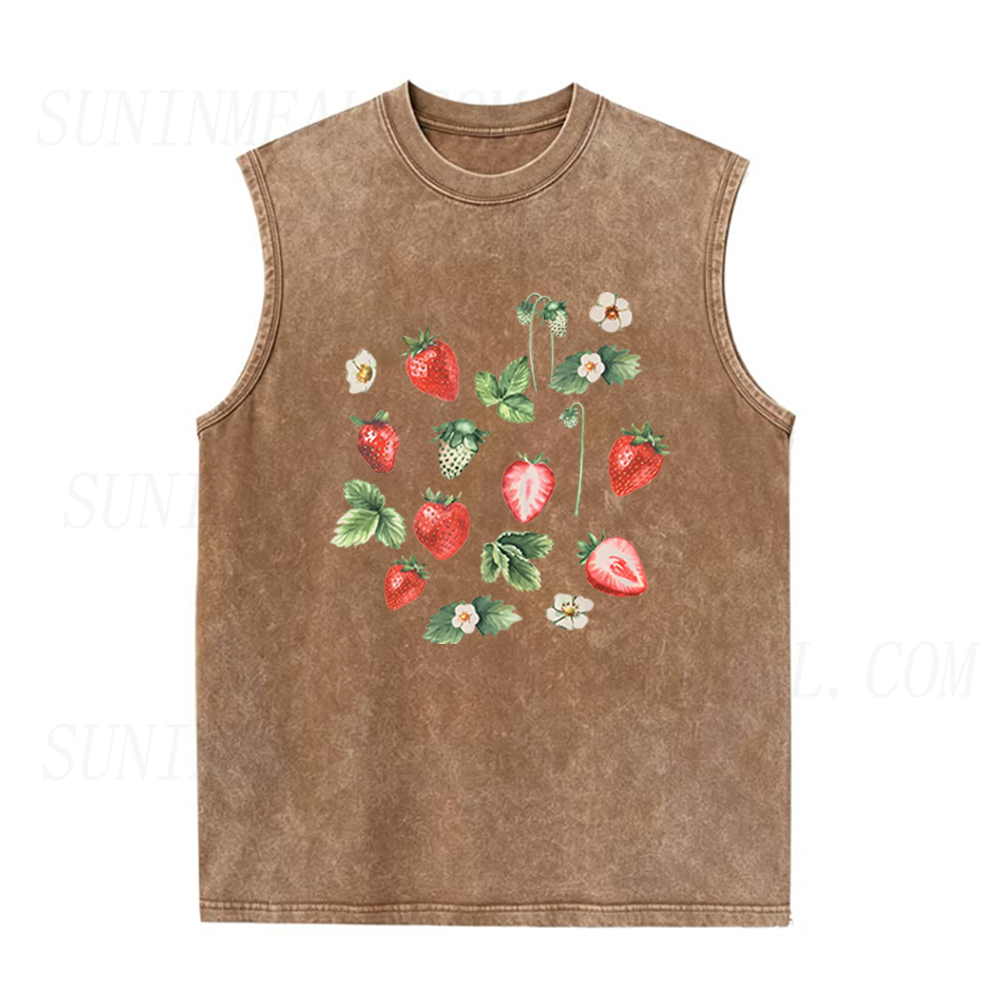 Strawberry Botanical Unisex Tank Top