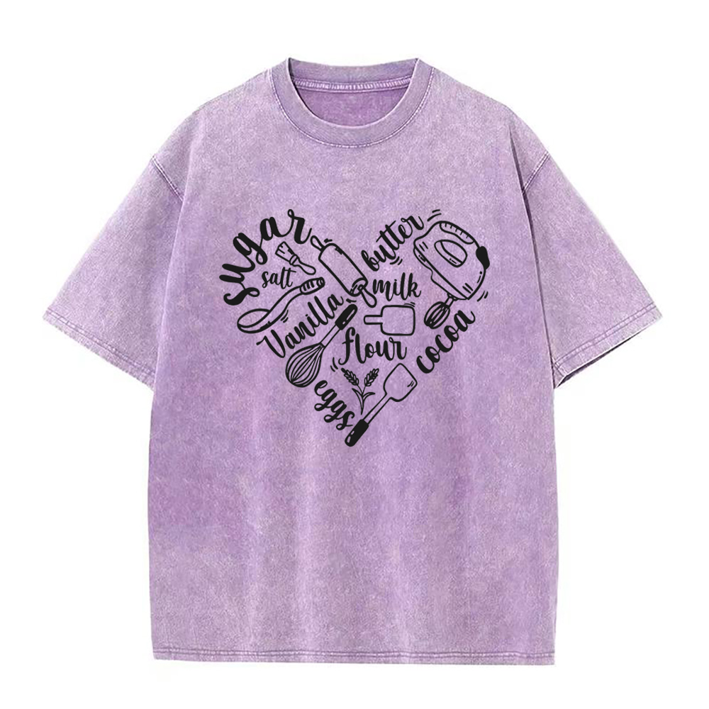 I Love Baking ハート ユニセックス Tシャツ