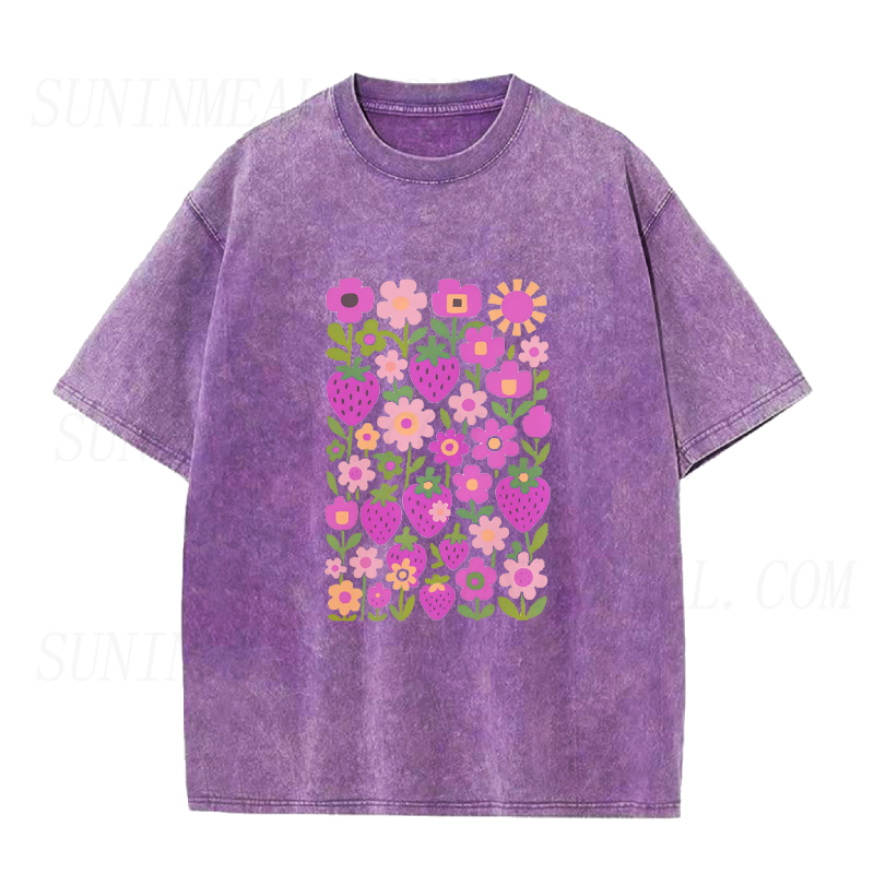 Strawberry Floral Unisex Tee