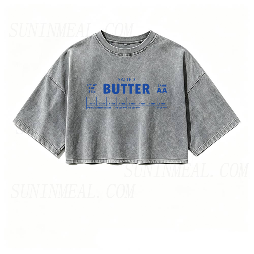 Salted Butter Oversized Crop Tee