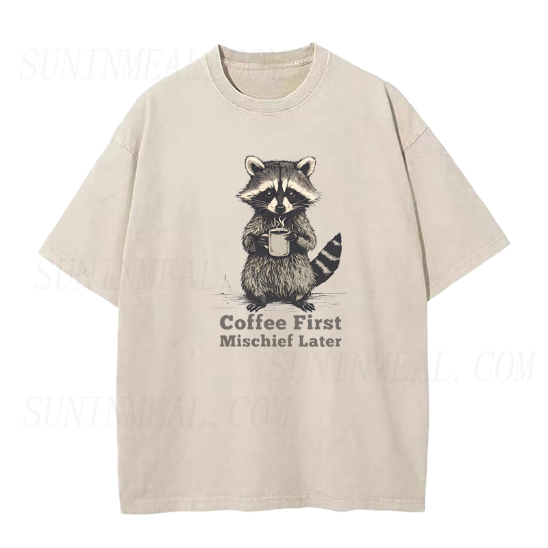 Coffee First Mischief Later Tee