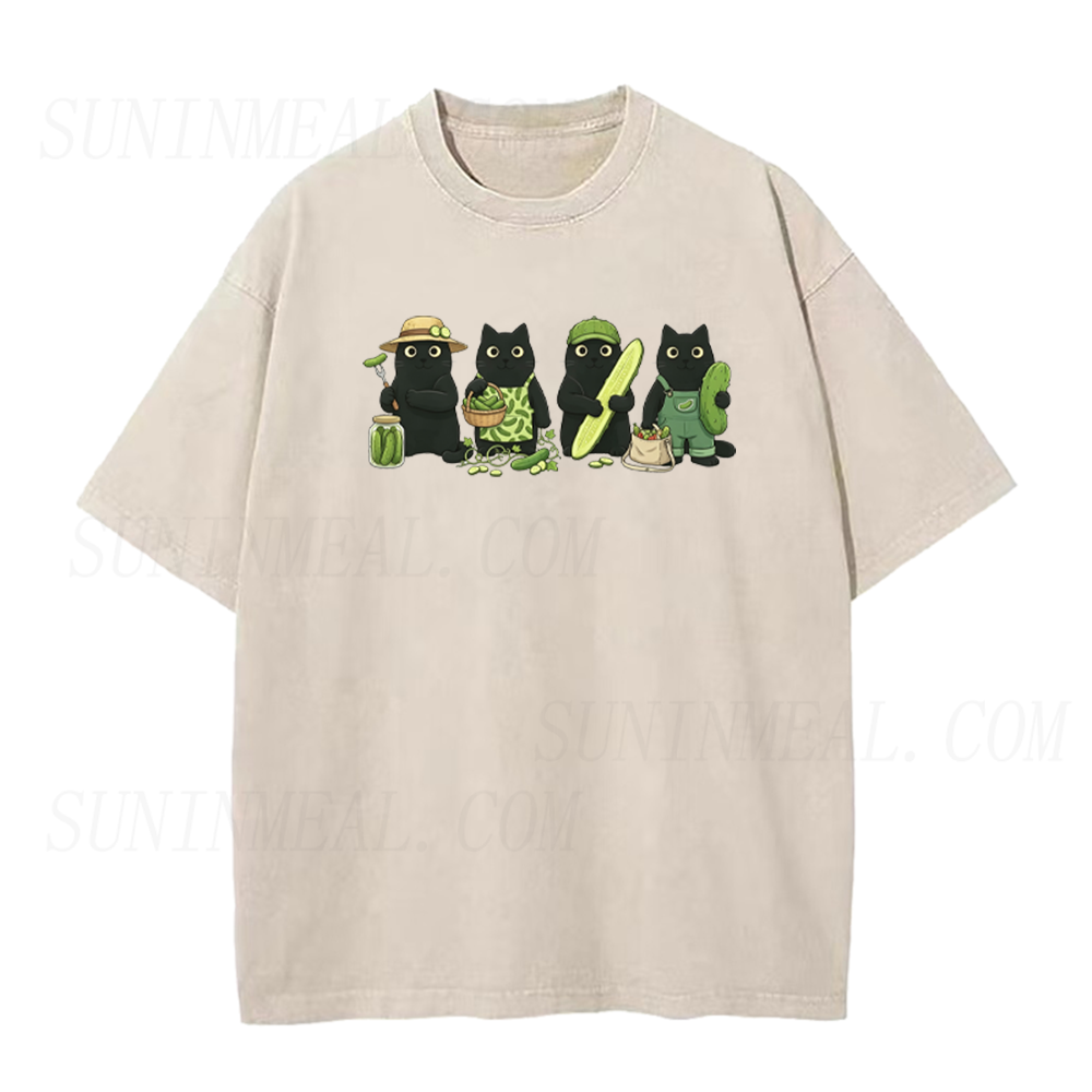 Funny Pickle Black Cats Unisex Tee