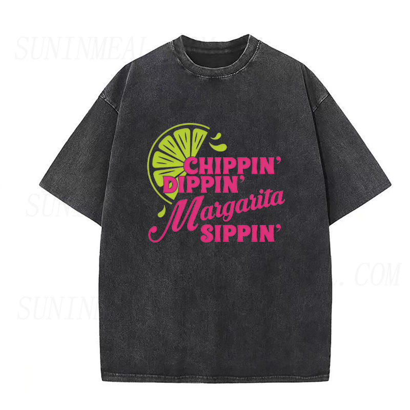 Dippin Chips Sippin Margaritas Unisex Tee