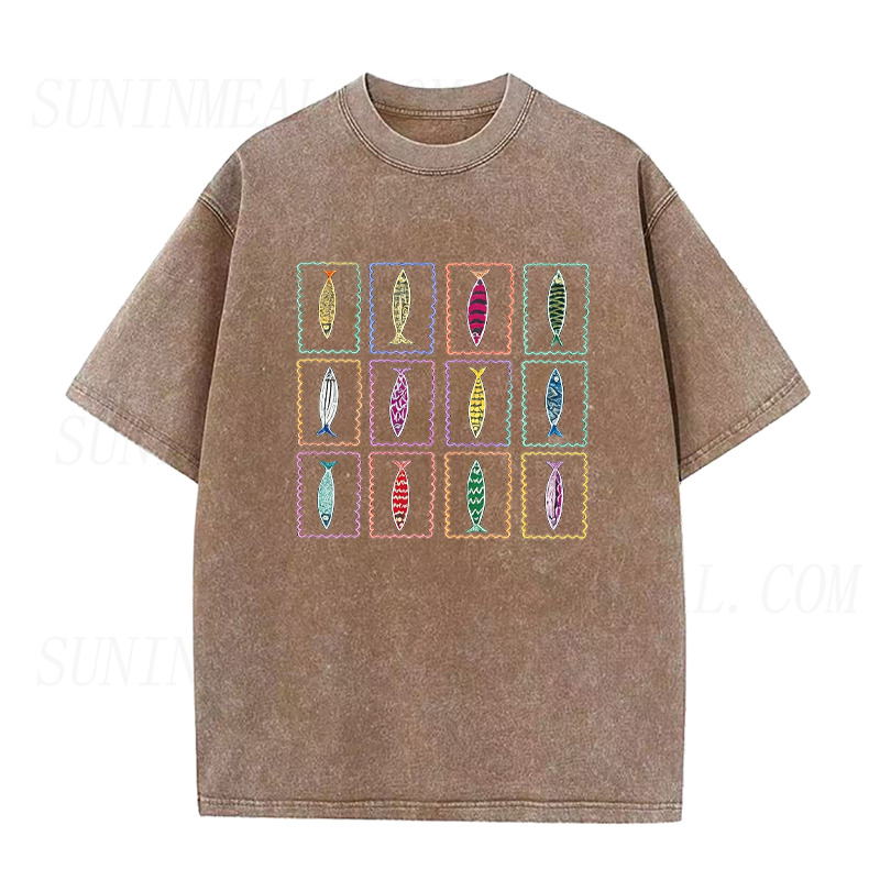 Vintage Sardine Stamp Collection Unisex Tee